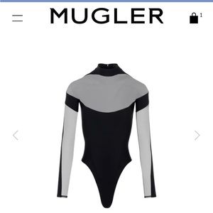 MUGLER illusion neckline bodysuit sz 40 new sold out